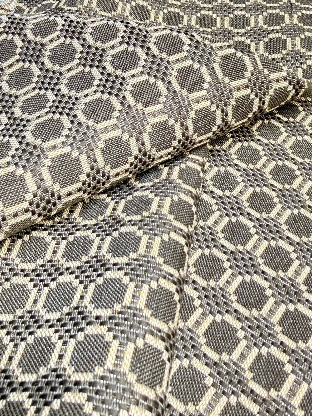 1/2 Yard Fabric Remnant Brown Geometric Pattern 62” Long